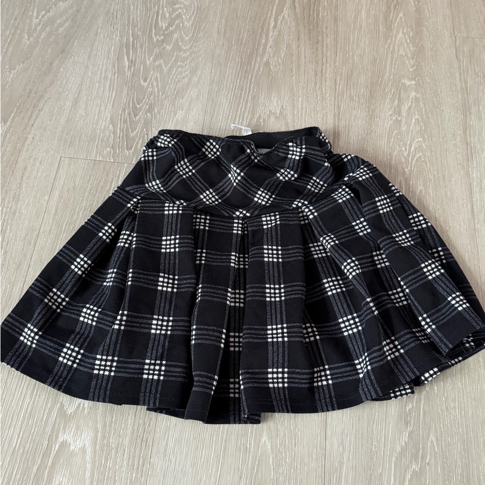Charlotte Russe Black and White Plaid Skater Skirt